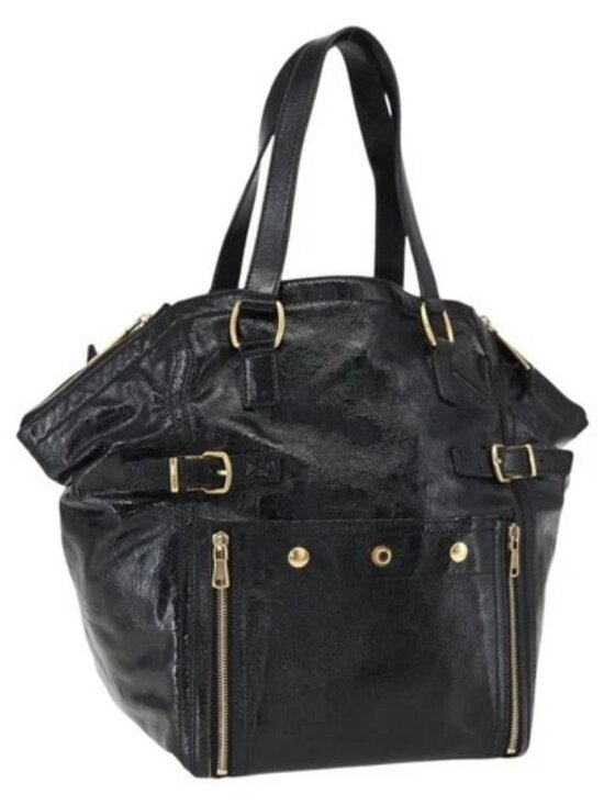 Saint Laurent Handbags - SAINT LAURENT Tote Bag Patent leather Black Gold